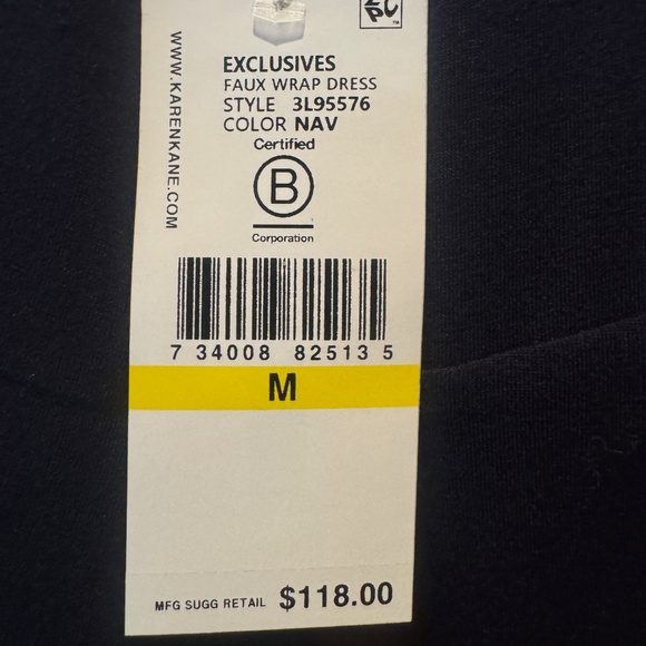 Karen Kane faux wrap dress NWT Size M Navy - Picture 4 of 5